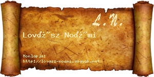 Lovász Noémi névjegykártya
